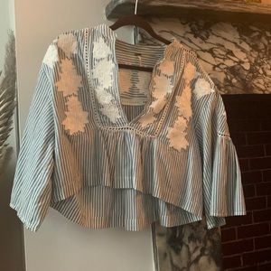 Free people V neck crop blouse